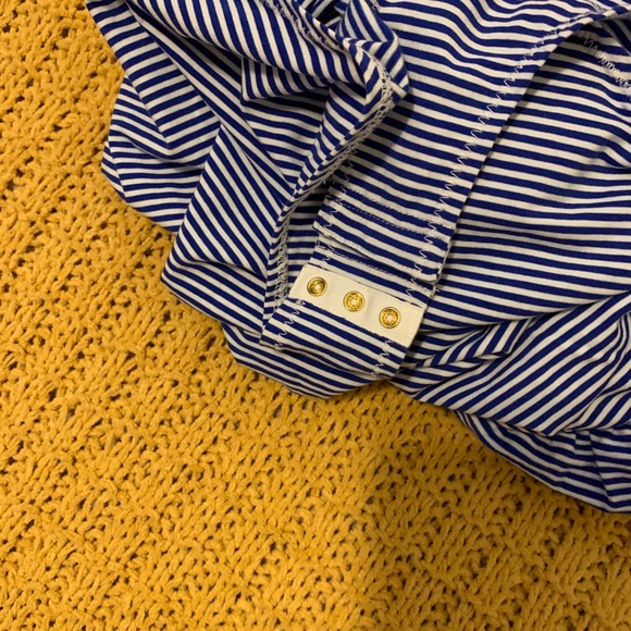 J.Crew Blue striped OTS body suit - Picture 4 of 6